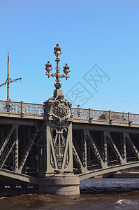 俄罗斯 圣彼得堡 特洛伊茨基桥旅行运输地标建筑学城市海浪旅游金属观光水路图片