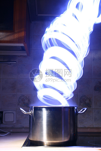 魔术锅白色魔法蒸汽压力锅压力房子厨房平底锅烹饪炊具图片