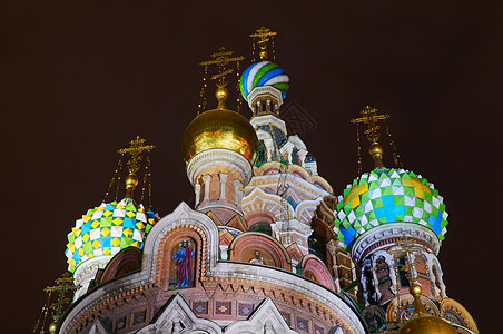 俄罗斯 圣彼得堡 东正教会游客壁画博物馆建筑基督徒历史历史性照明旅行圆顶图片