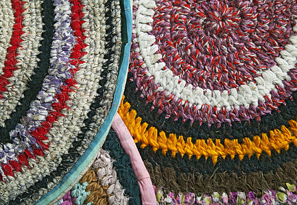 手工地毯蓝色纺织品活力橙子编织螺旋手工业针织粉色小地毯图片