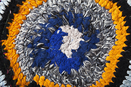 手制地毯纺织品手工手工业水平条纹小地毯螺旋蓝色红色活力图片