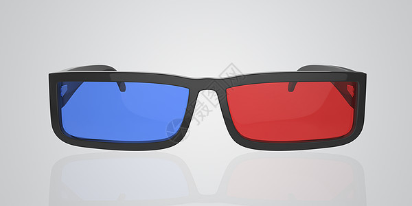 3D杯眼镜光学浮雕框架立体声红色塑料蓝色眼睛电影玻璃图片