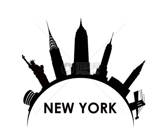 纽约建筑纪念碑建筑学天际地标黑色旅游图片