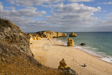 普拉亚德拉法尔海滩岩石旅游悬崖石头脚印旅行假期海岸线支撑图片