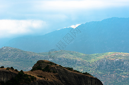 美丽的高山对着蓝天编队蓝色沙漠苔藓土地悬崖环境砂岩旅行旅游图片