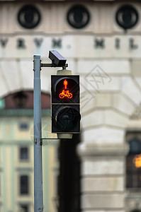 城内佩德斯台灯信号运输法律城市人行道危险行人警告安全控制图片