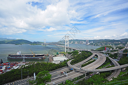 香港清马桥地标运输市中心建筑海洋城市汽车蓝色旅行车辆图片