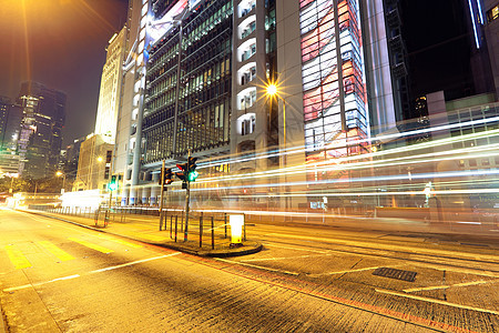 夜间穿越城市的交通地平线旅行业务量建筑物土地办公室市场场景地标景观图片
