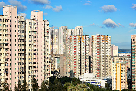 香港拥挤的大楼财产天空抵押不动产住宅城市百叶窗建筑学生活地板图片