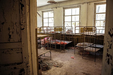 切尔诺贝利被遗弃的婴儿托儿所工业照片幼儿园白色童年窗户危险房子水平废墟图片