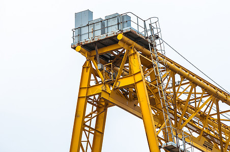 工业起重机对白力量采摘工具建筑吊装绞盘黄色电梯机械技术图片