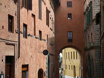 锡耶纳     中世纪气候和特质颜色房子城市红砖建筑细节街道违约风景图片