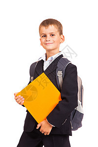 男孩拥有书本学生背包教育教科书学习微笑学校孩子框架课堂图片