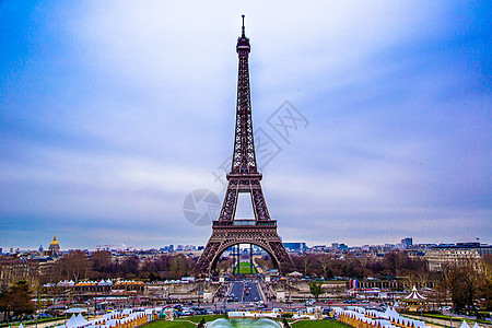 法国巴黎埃菲尔铁塔游客旅行首都纪念碑文化蓝色国家建筑地标天空图片
