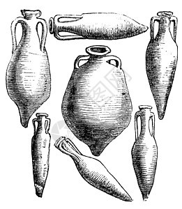 希腊和罗马双耳瓶花瓶复古雕刻蚀刻把手制品考古学绘画宏观水壶插图古董文化图片