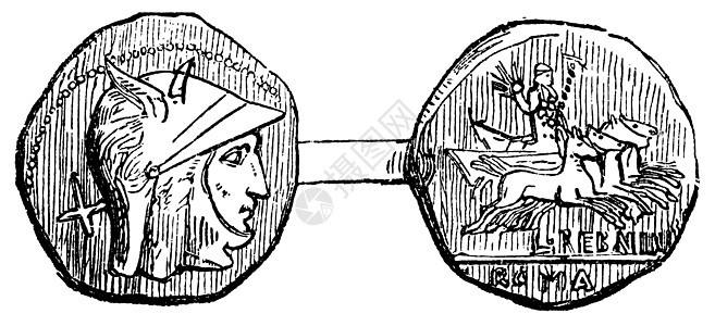 安东尼安纳斯或罗马币 古代雕刻插图金属古董金融银币蚀刻银色辐射绘画艺术品图片