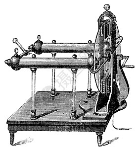 杰西拉姆斯登  于 1768 年发明的静电发生器科学艺术品插图电气雕刻发电机发明者技术力量装置图片
