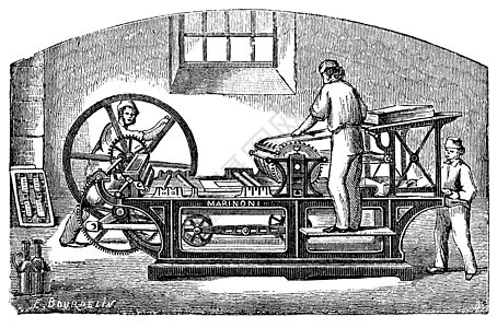 圣马力诺尼印刷出版社古典雕刻科学墨水艺术艺术品轮子插图机器古董机械蚀刻图片
