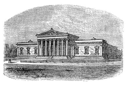 Glyptothek 博物馆慕尼黑德国复古雕刻白色古董艺术插图地标艺术品建筑蚀刻旅游建筑学图片