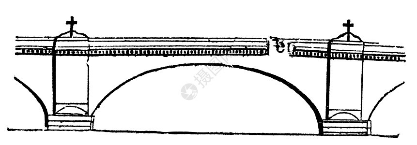 新伦敦大桥 英国英国英格兰 古典雕刻蚀刻游客白色旅行地标历史艺术古董艺术品插图图片