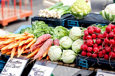 市场上销售的新鲜健康蔬菜图片