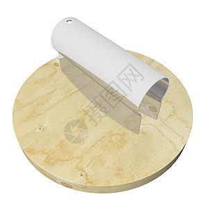 木刀上的不锈钢或塑料双面刀砧板炊具用具面团烹饪厨房金属白色合金餐厅图片