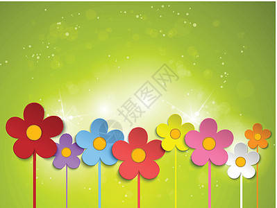 美丽的春之绿花背景Name图片