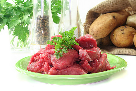 原 Stew 堆食谱绿色盘子低脂肪土豆营养牛肉屠夫食物炖肉图片