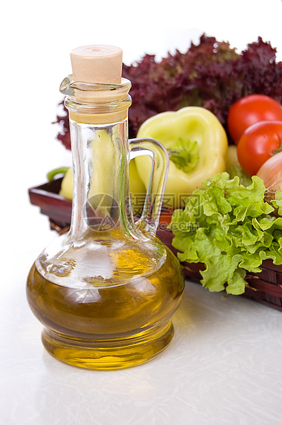 蔬菜和石油青菜洋葱饮食营养香菜玻璃烹饪红色黄色瓶子图片