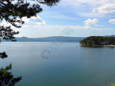 Chelyabinsk地区Turgoyak湖国家植物森林太阳叶子公园爬坡反射木头场景图片