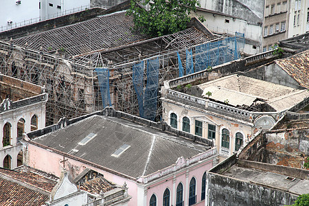 萨尔瓦多的冲下楼中心城市垃圾废墟市中心贫困建筑学首都建筑房地产图片