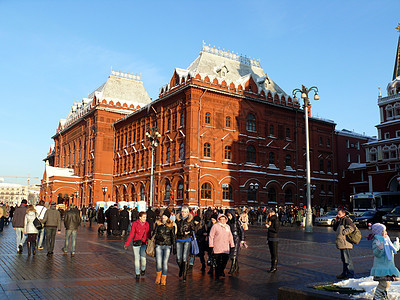俄罗斯莫斯科国家历史博物馆历史地标旅游星星纪念碑蓝色文化街道正方形建筑图片