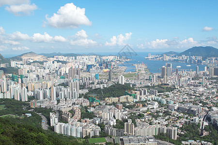 香港城市商业顶峰天际蓝色建筑学摩天大楼天空景观街道图片