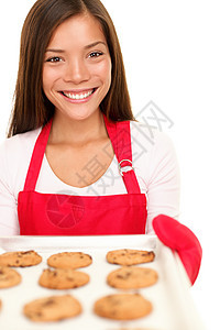 露着饼干的烘烤女人图片