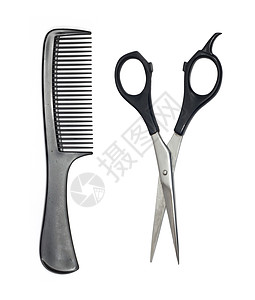 剪剪刀和梳子头发造型师刀具造型沙龙理发师卫生刀刃塑料理发图片