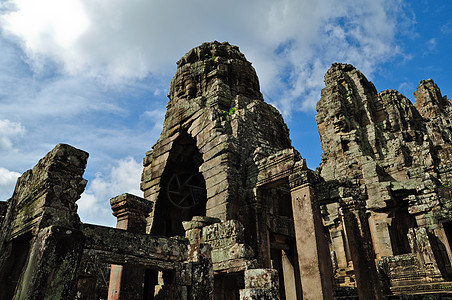 柬埔寨的Bayon寺庙建筑世界废墟岩石宗教高棉语假期建筑学砂岩收获图片