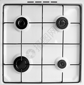 背景的煤气炉灶白色餐饮用具美食厨房烤箱搪瓷煤气灶金属烤炉图片