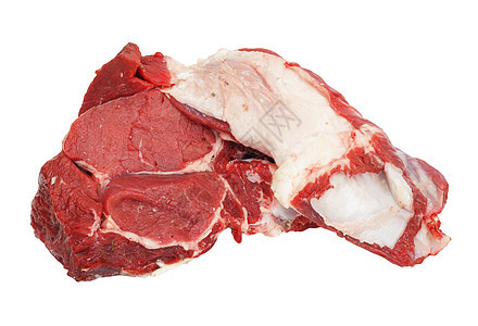 白种背景的粗肉猪肉白色地面红色大部分店铺饮食牛肉牛扒羊肉图片