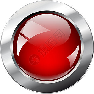 矢量说明红色球状和闪亮的抽象网络按钮图片