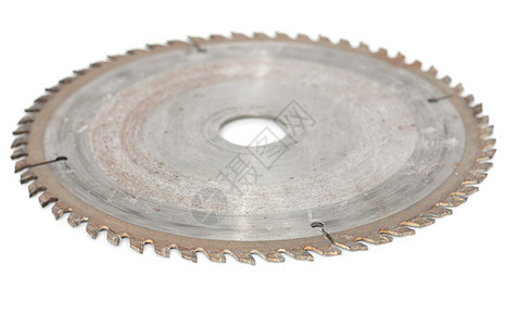 白色背景上孤立的圆形环形警告工作金属机械驱动工具锯片工艺机器硬化图片