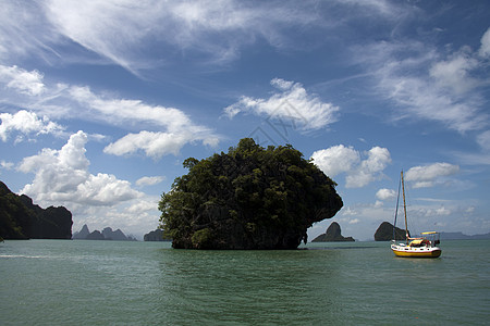 湾蓝色旅游海岸线游艇悬崖航行海岸巡航石灰石公园图片