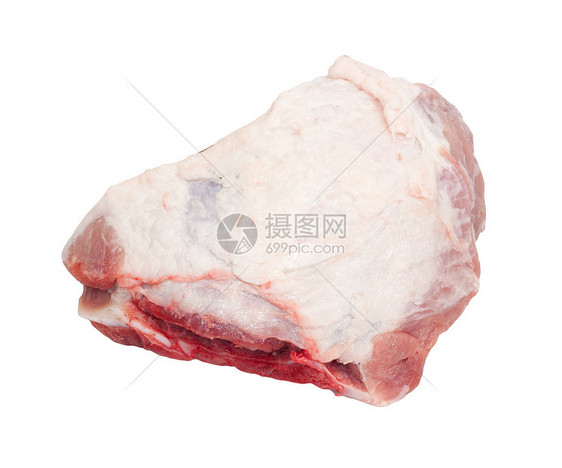新鲜猪排烹饪白色牛扒猪肉粉色架子食物红色图片
