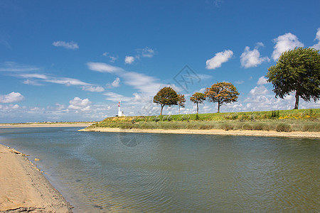 海景 进入索姆湾圣瓦列里港渠道天空灯塔港口图片