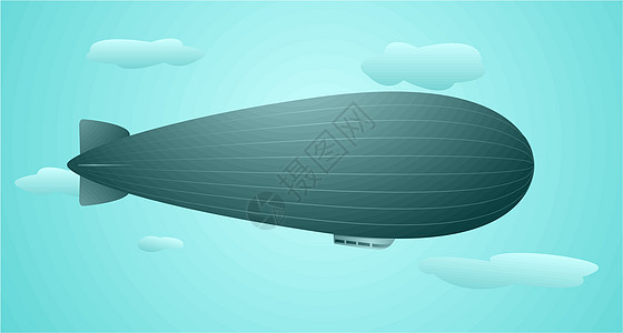 飞艇运输卡通片飞行重力插图背景图片