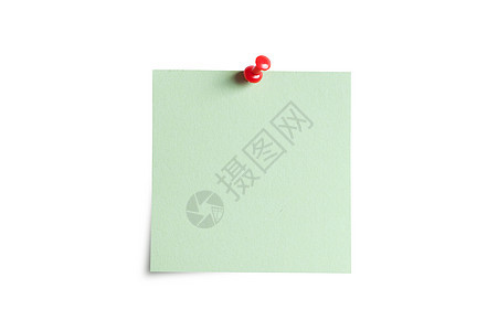 在白色背景上被孤立的缩略图粘贴板正方形图钉红色别针阴影标签办公室绿色软垫笔记图片