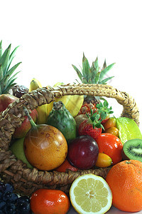 水果篮子 各种水果市场维生素菠萝食物奇异果橘子香蕉减肥柚子黑木图片