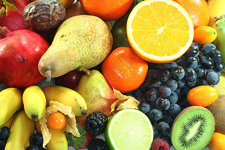 果果混合橘子香蕉奇异果维生素黑木柚子市场水果组合食物图片