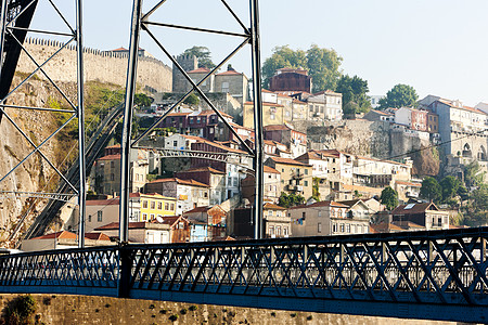 Dom Luis I桥和葡萄牙波尔图里贝拉区图片