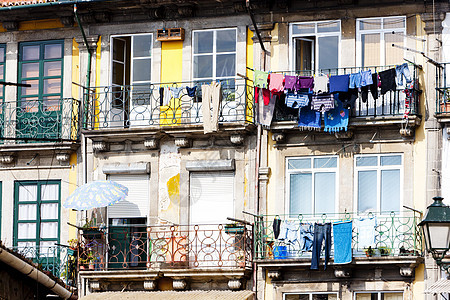 葡萄牙波尔托里贝拉省里贝拉区建筑学房子城市位置建筑阳台外观窗户洗涤世界图片
