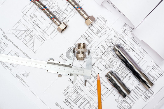 管道和水管图画 建筑废生袖子工作金属草图木匠打印束缚房子建筑学维修图片
